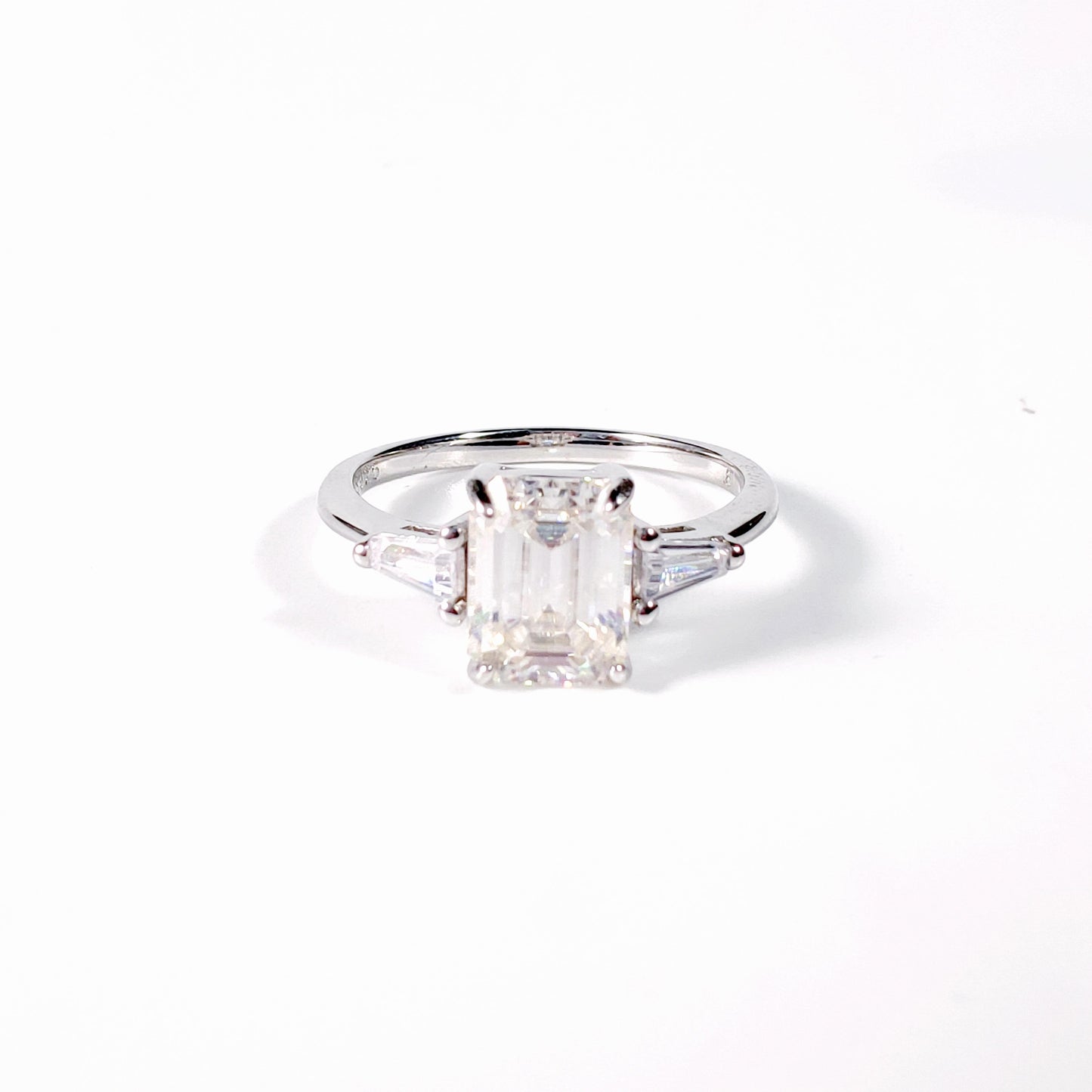 S925 Emerald-Cut Moissanite Ring 2CT 【5#2】