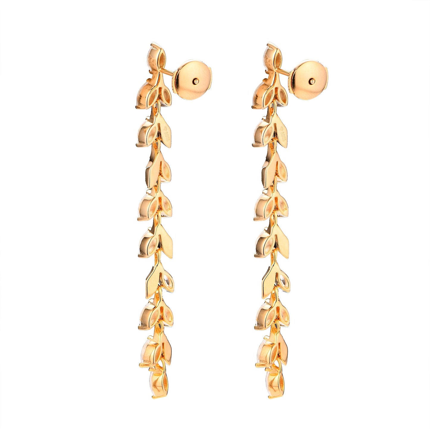 S925 Marquise-Cut Zircon Earrings Gold plated 【g1#7】