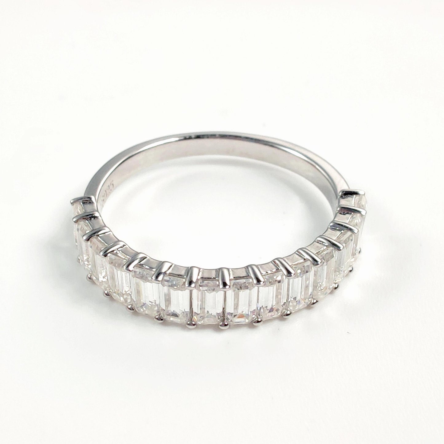 S925 Octagonal-Cut Full Moissanite Ring Band 【6#5】