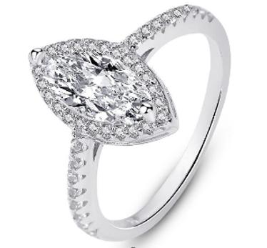 S925 Marquise-Cut Moissanite Ring 1CT 【5#5】