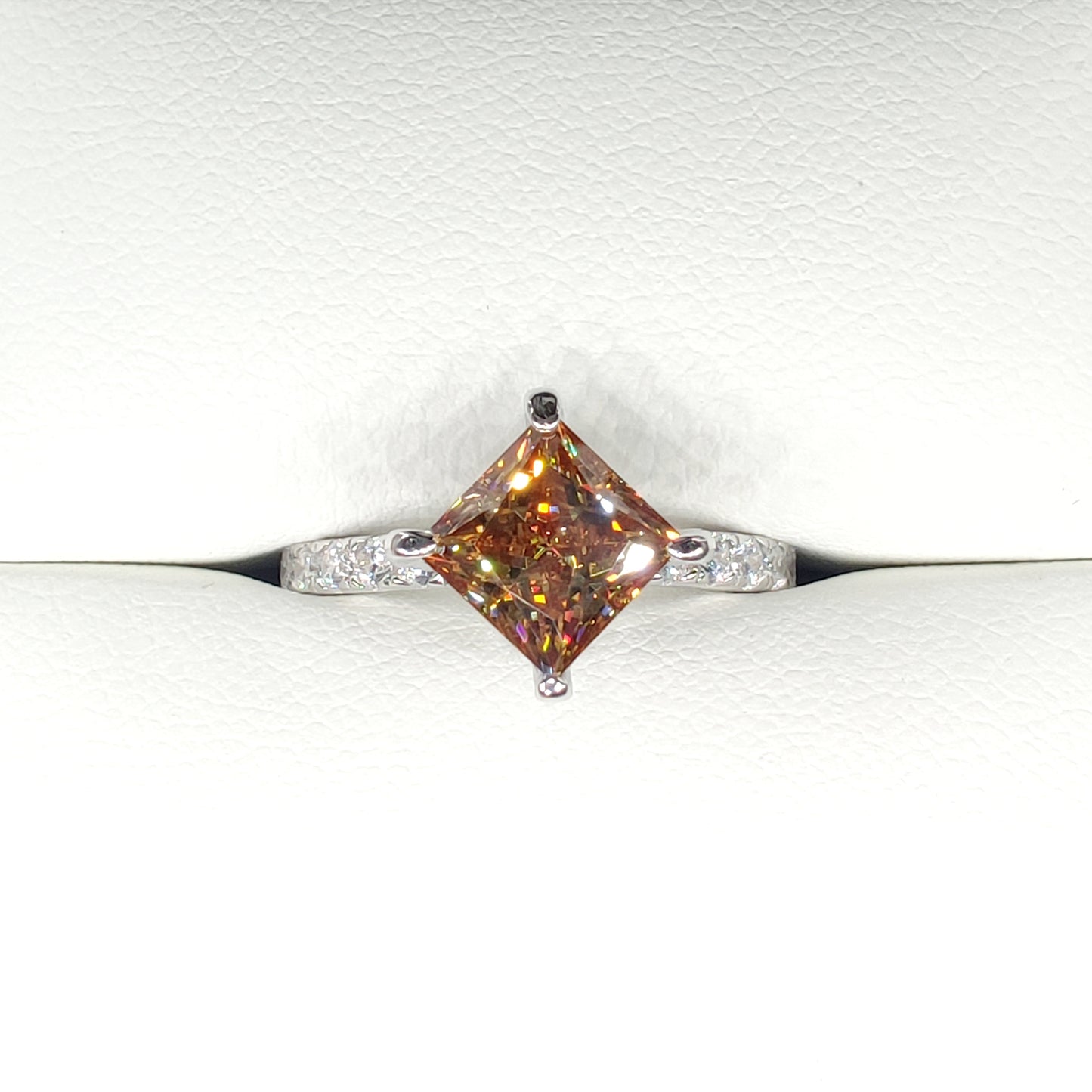 S925 NewDesign Princess-Cut Moissanite Ring 2CT 【3.2#15】