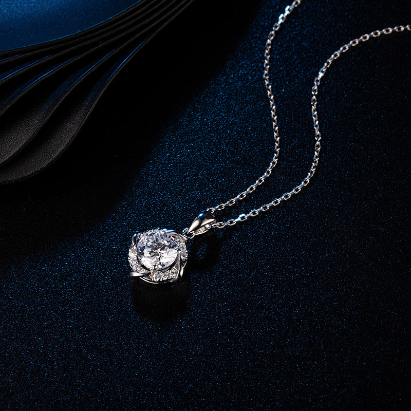 SS925 Round-Cut Moissanite Necklace【6.2#147】