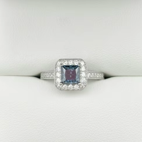 S925 Princess-Cut Moissanite Ring 1CT 【3.2#10】