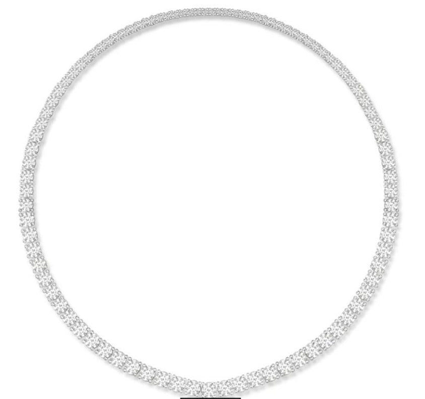 S925 Round-Cut Moissanite Tennins Necklace 2.5mm-5mm Size Variation Design【1.2#22】