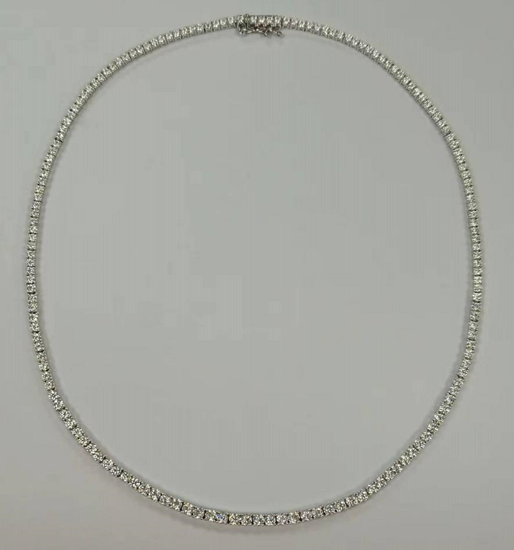 S925 Round-Cut Moissanite Tennins Necklace 2mm-3mm Size Variation Design【1.2#23】