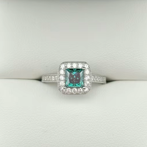 S925 Princess-Cut Moissanite Ring 1CT 【3.2#10】