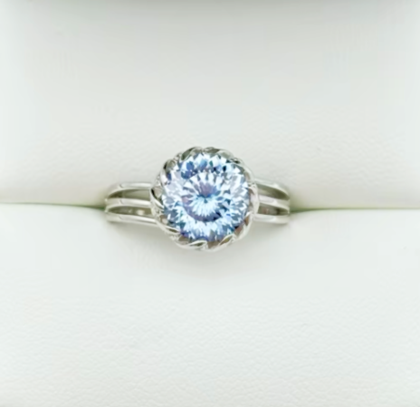 S925 100-Cut Moissanite Ring 3CT 【3.2#11】