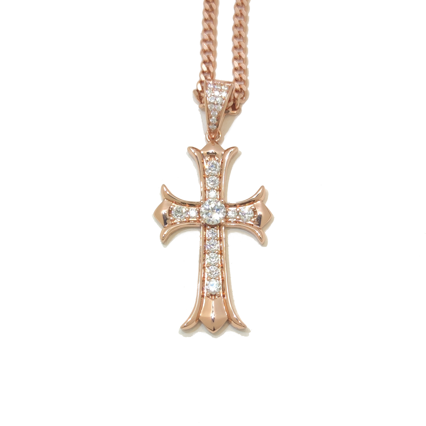 S925 Moissanite Plating Vintage Cross Necklace Hip-Hop 【N1#4】