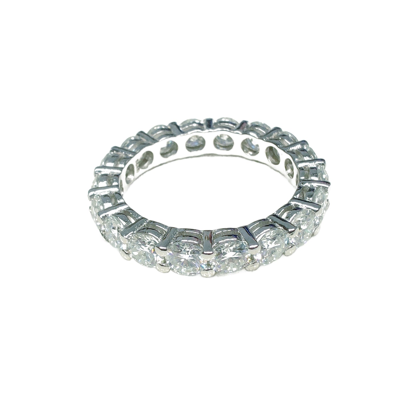 S925 Round-Cut Full Moissanite Ring 3.6CT 【K#6】