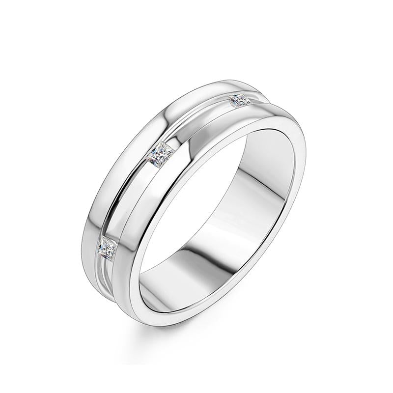 S925 Princess-Cut Moissanite Plating Ring 【1#15】