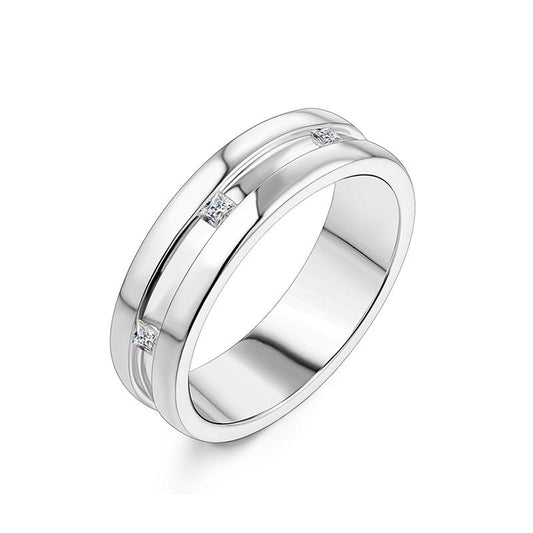S925 Princess-Cut Moissanite Plating Ring 【1#15】