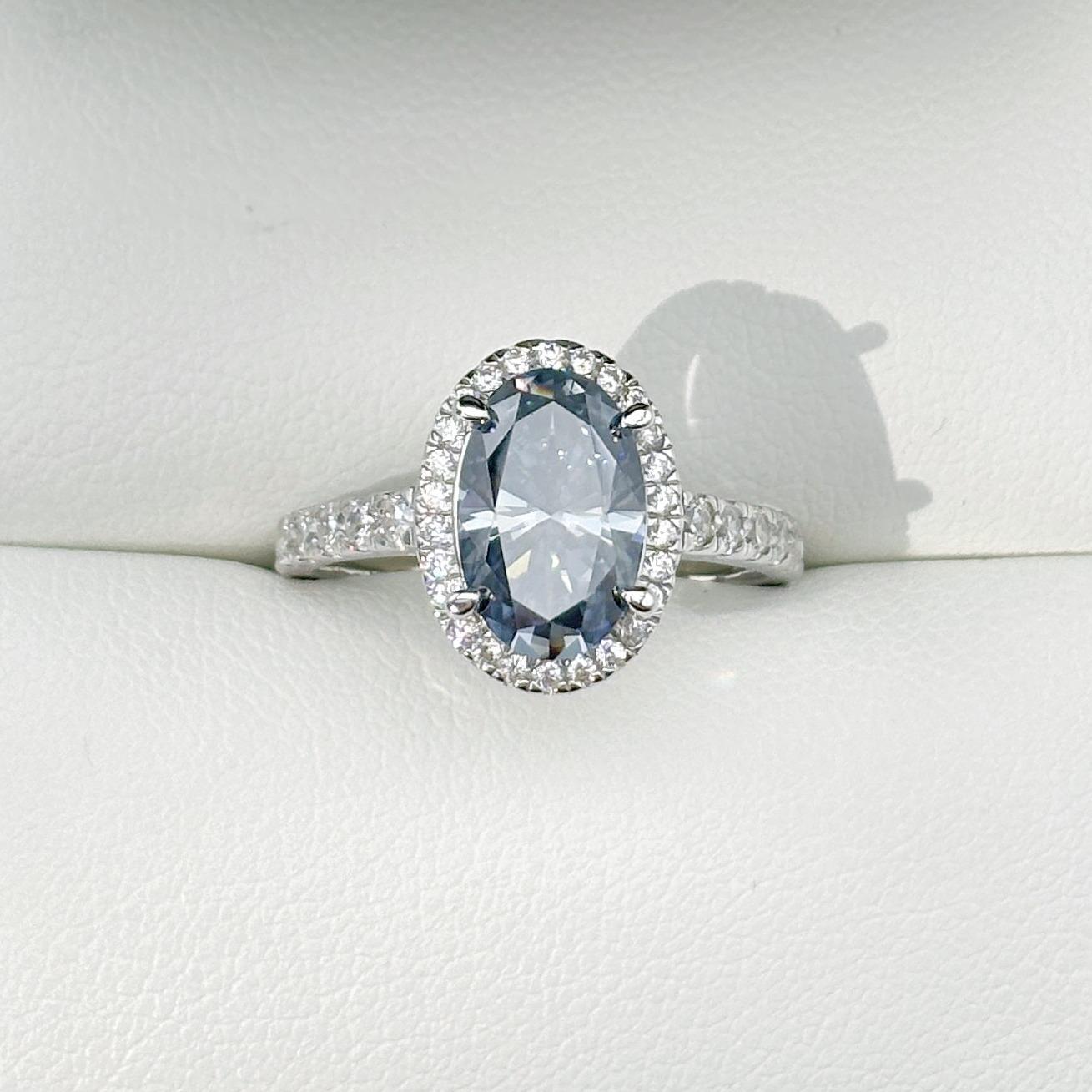 S925 Oval-Cut "A Heaven-Made Match" Moissanite Rings 3CT 【3#34】