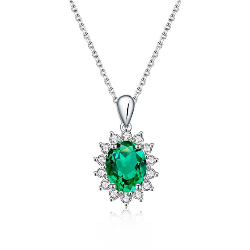 S925 Oval-Cut Moissanite Pendant With Sunflower Design 1CT 【3.2#1】