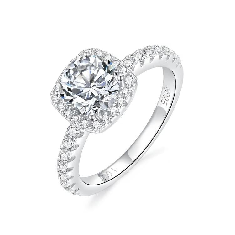 S925 Round-Cut Moissanite Rings With Wrap Design Classic Style【6#34】