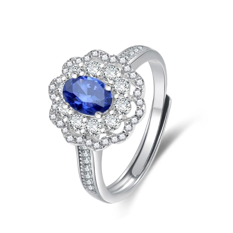 S925 Oval-Cut "Rippling" Moissanite Ring 0.5CT 【3.2#8】