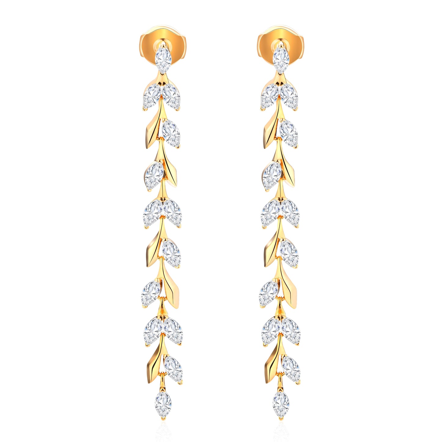 S925 Marquise-Cut Zircon Earrings Gold plated 【g1#7】