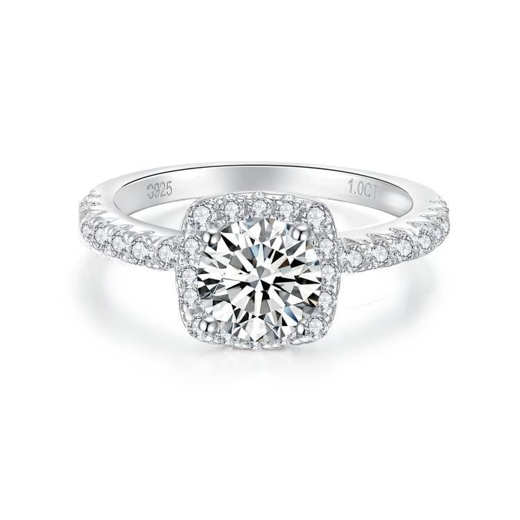 S925 Round-Cut Moissanite Rings With Wrap Design Classic Style【6#34】