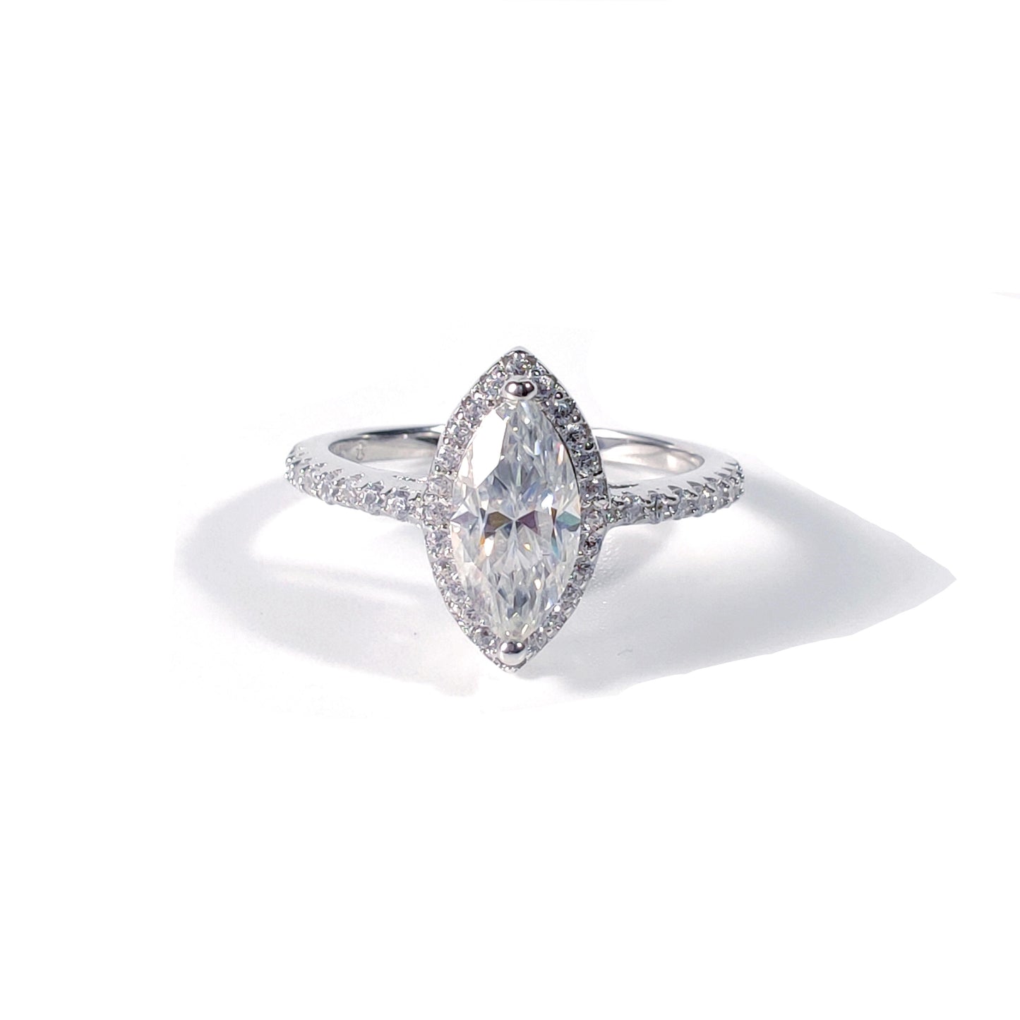 S925 Marquise-Cut Moissanite Ring 1CT 【5#5】