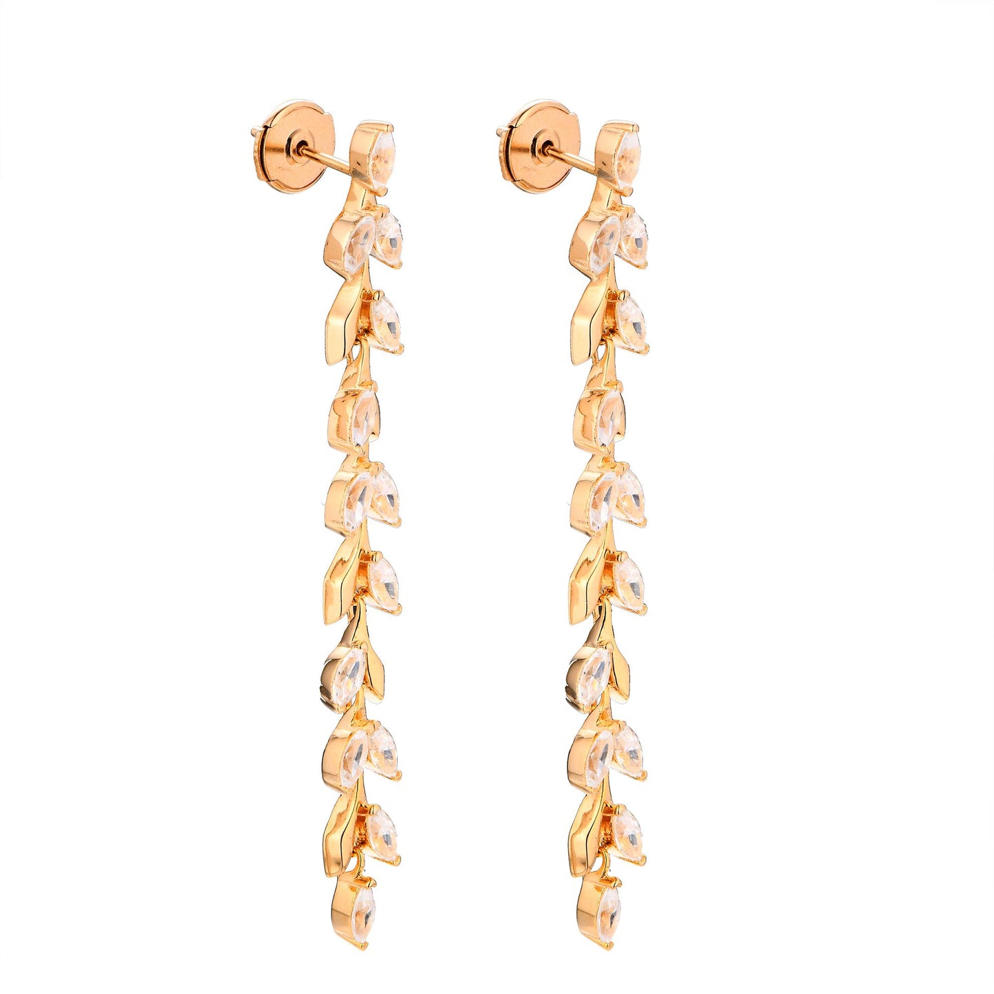 S925 Marquise-Cut Zircon Earrings Gold plated 【g1#7】