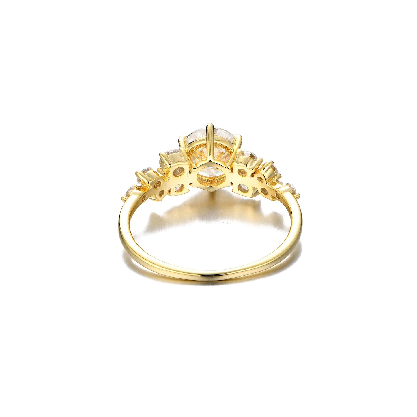 S925 Round-Cut Moissanite Ring Gold plated 【g1#1】