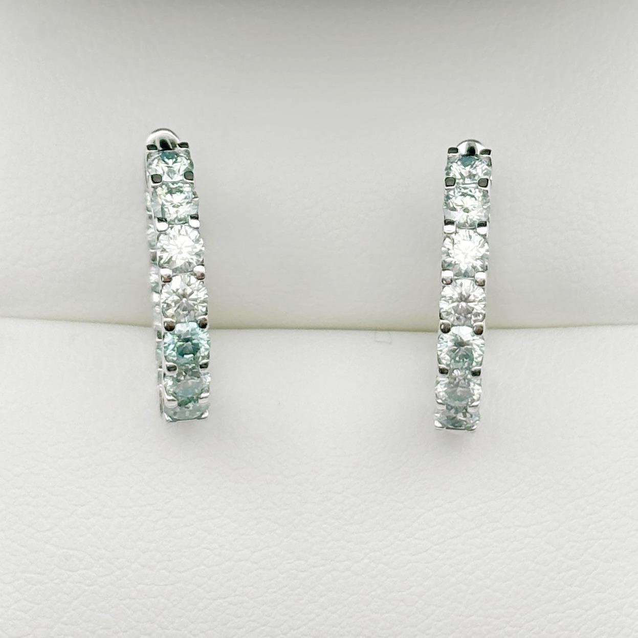 S925 Round-Cut Moissanite Hoop Earrings 0.1CT*26 【3#18】