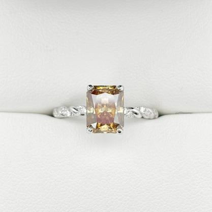 S925 Radiant-Cut Vines Moissanite Rings 3CT 【3#33】