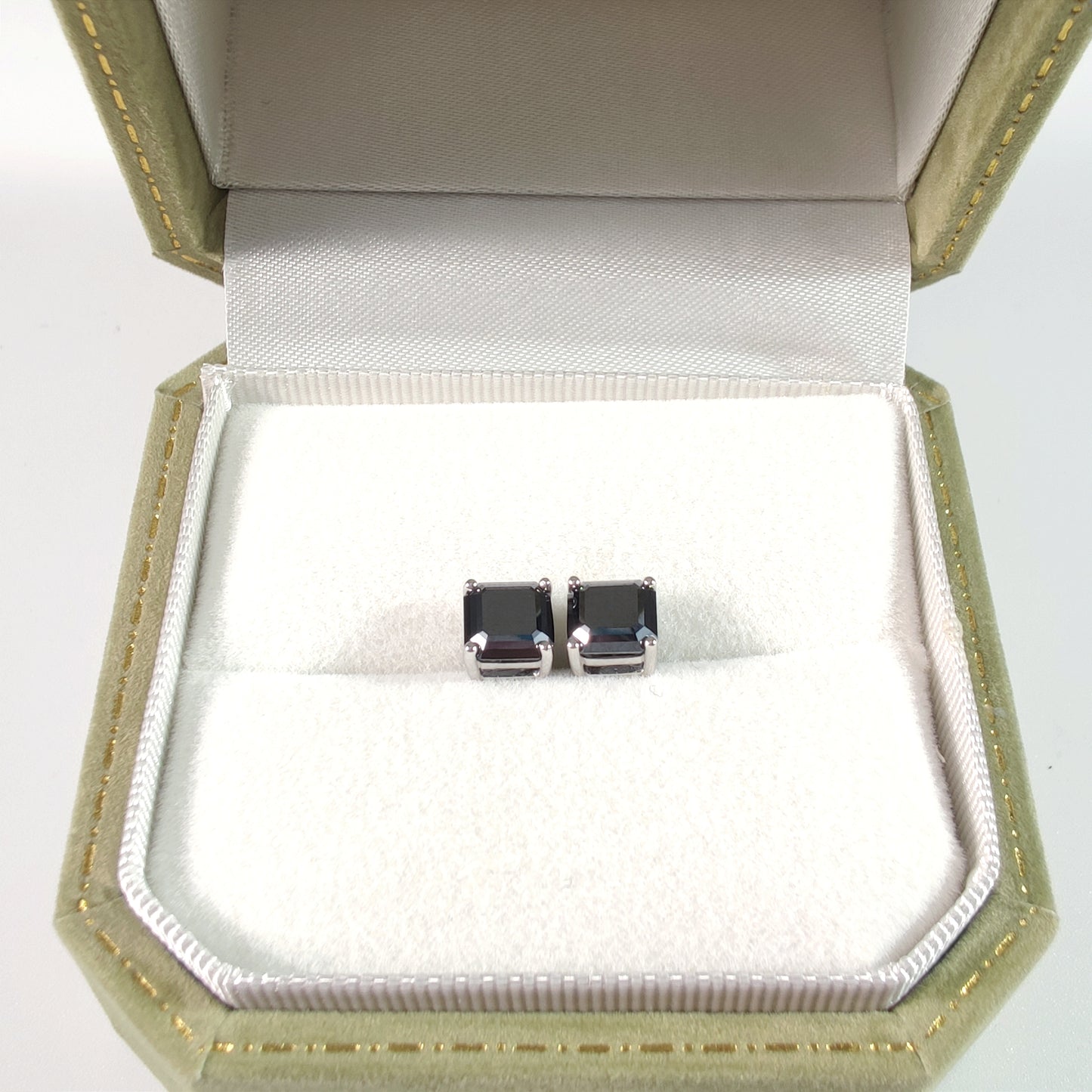 S925 Asscher-Cut Moissanite Fantasy Rock Candy Stud Earrings 1CT*2 【3#17】