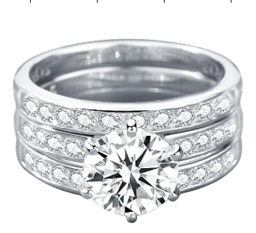 【Buy 1 Get 2 More Bands】S925 Round-Cut Moissanite Ring 2CT 【5#6】