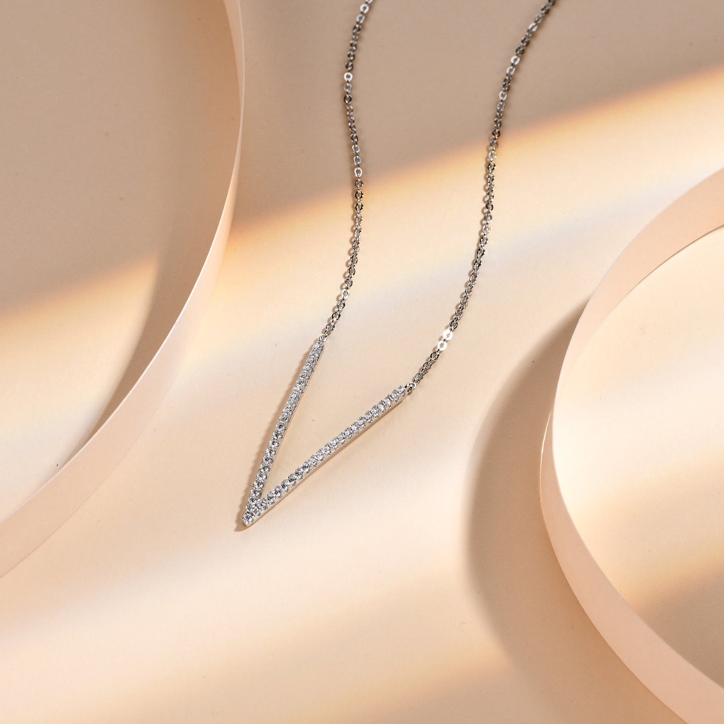 S925 Moissanite Plating V-shaped Necklace 【N1#2】