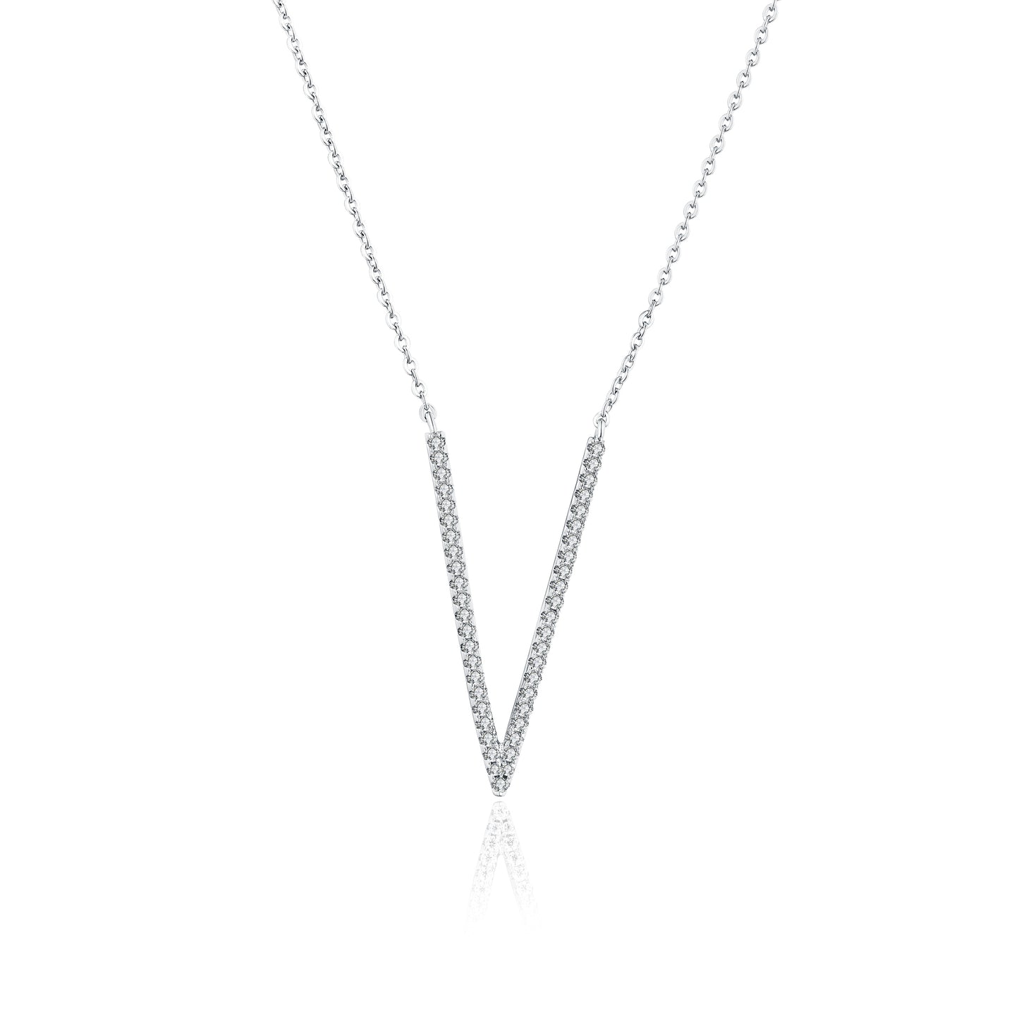 S925 Moissanite Plating V-shaped Necklace 【N1#2】