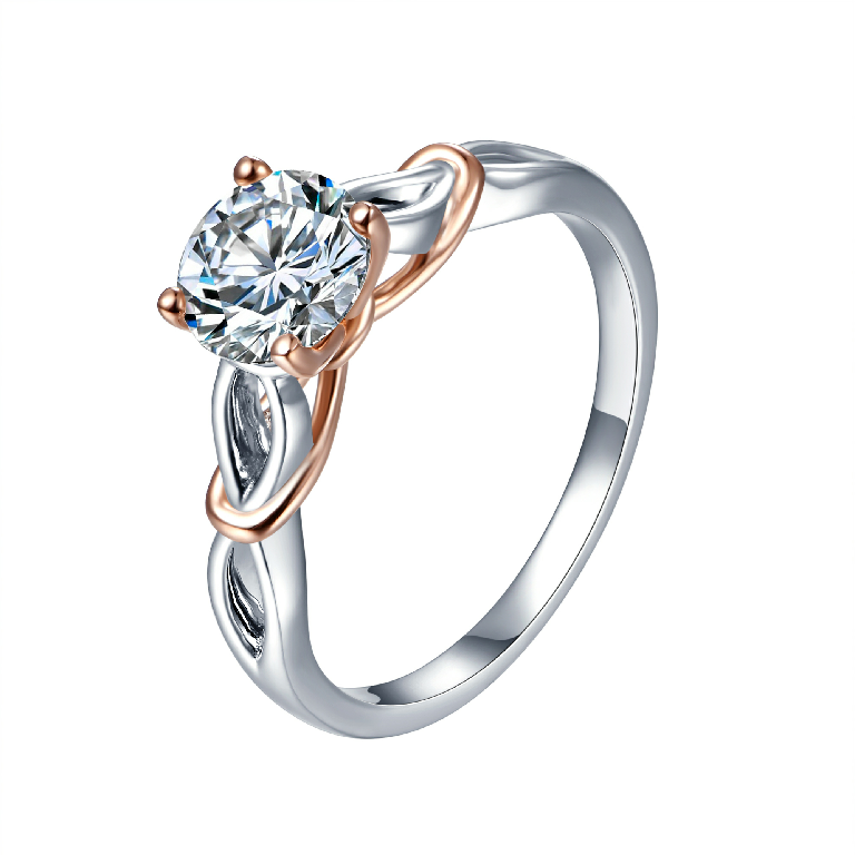 S925 Round-Cut Moissanite Ring With Classic 4 Claw Design 【1.3#49】