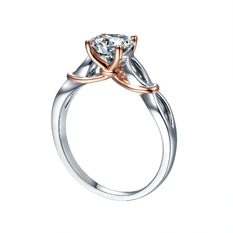 S925 Round-Cut Moissanite Ring With Classic 4 Claw Design 【1.3#49】