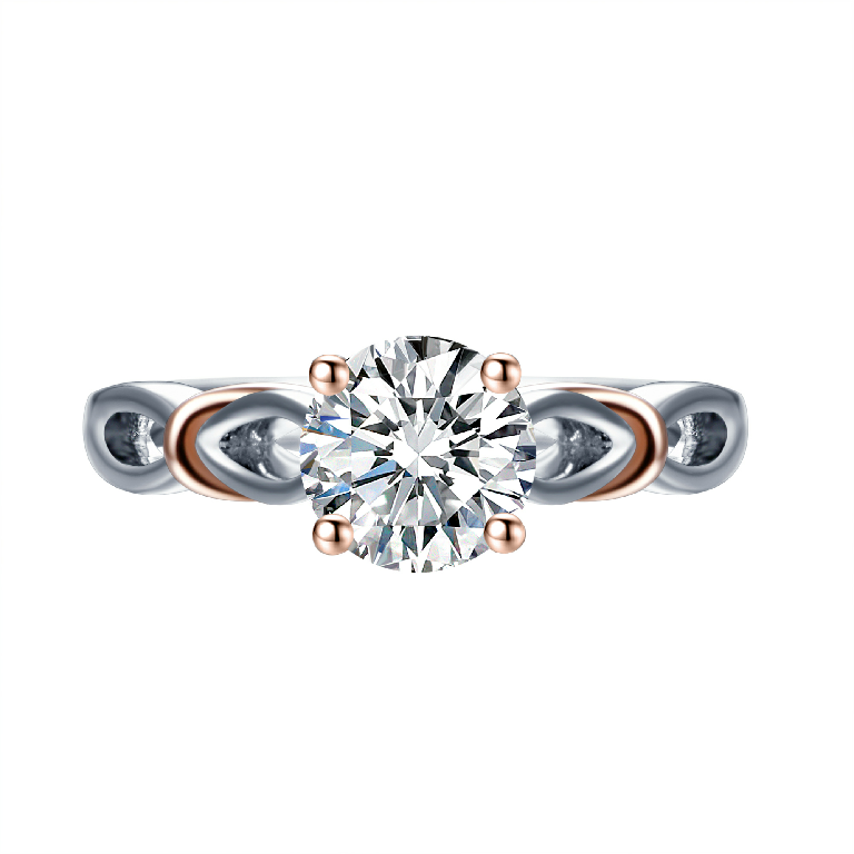 S925 Round-Cut Moissanite Ring With Classic 4 Claw Design 【1.3#49】