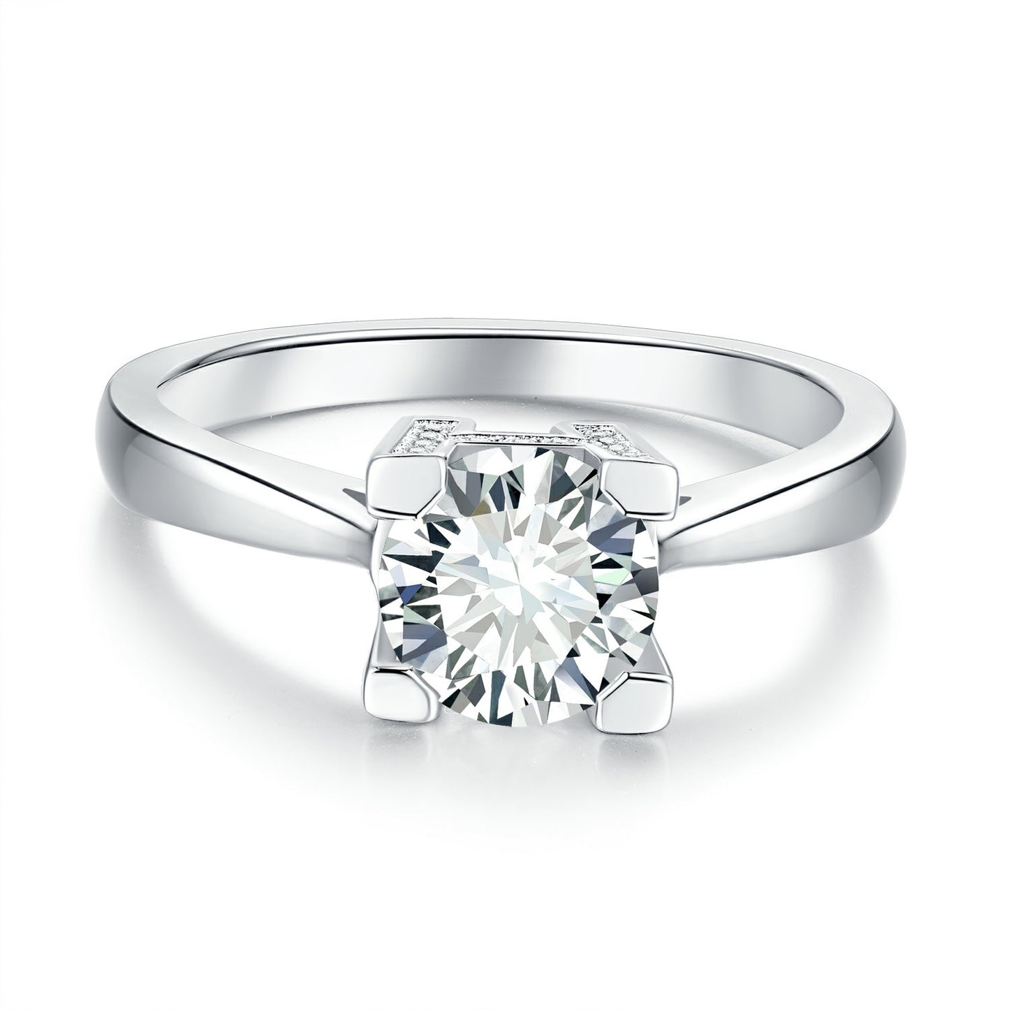S925 Round-Cut Moissanite Ring【6.2#149】