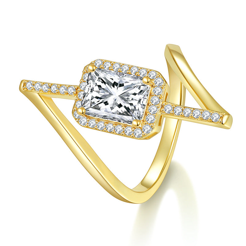 S925 Radiant-Cut Moissanite Ring【6.2#205】
