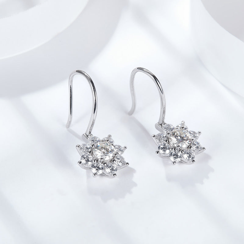 S925 Round-Cut Moissanite Earring【6.2#146】