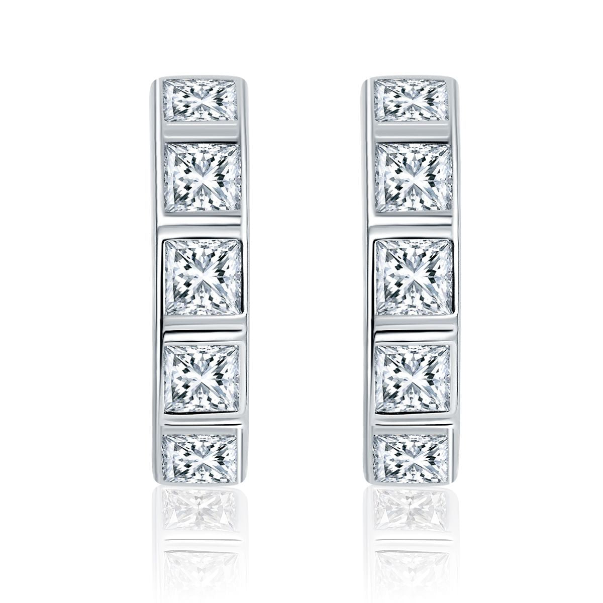 S925 Princess-Cut Moissanite Earring【6.2#166】