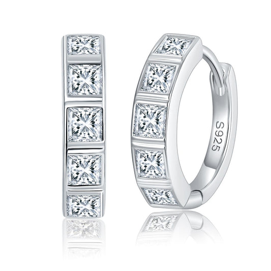 S925 Princess-Cut Moissanite Earring【6.2#166】
