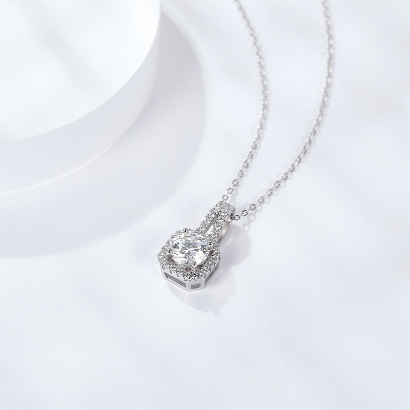 S925 Princess-Cut Moissanite Necklace 1CT 【6.2#78】
