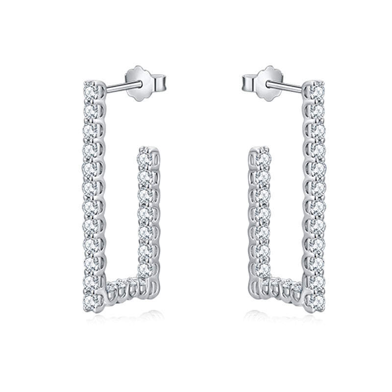S925 Round-Cut Moissanite Earring【6.2#115】