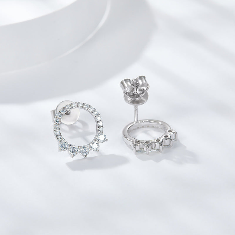 S925 Round-Cut Moissanite18kPlated White Gold Ring【6.2#94】