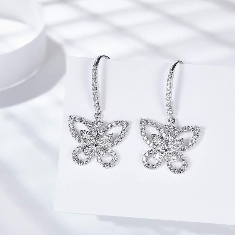 S925 Round-Cut Moissanite Earring【6.2#133】