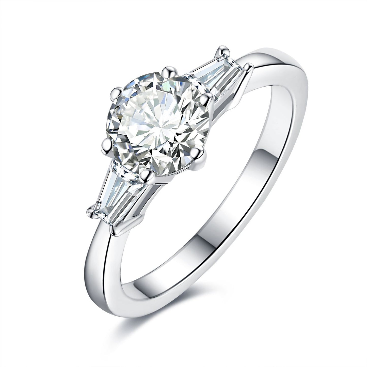 S925 Round-Cut Moissanite Ring【6.2#200】