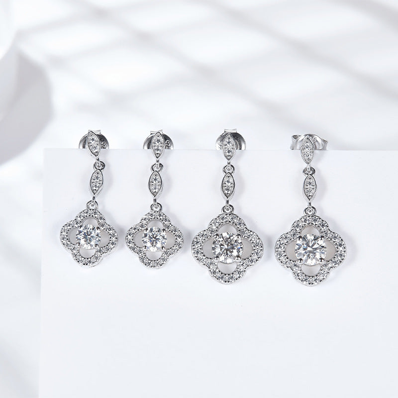 S925 Round-Cut Moissanite Earring 【6.2#79】