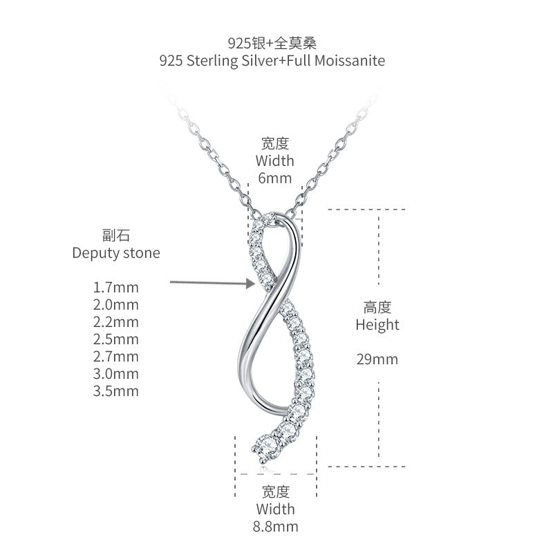 S925 Round-Cut Moissanite Pendant【6.2#113】