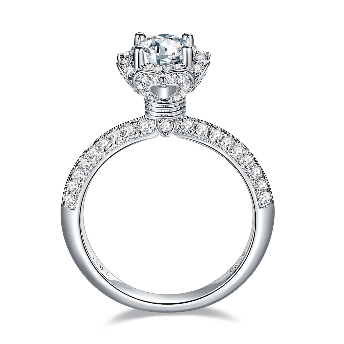 S925 Round-Cut Moissanite Ring 1CT&2CT 【6.2#72】