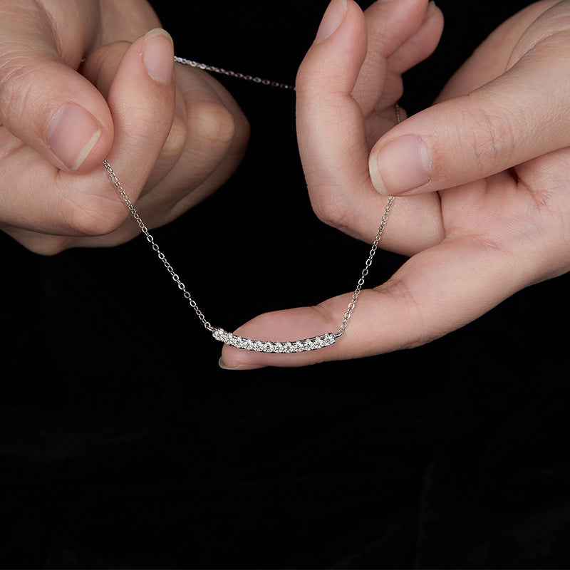 S925 Round-Cut Moissanite Necklace【6.2#114】