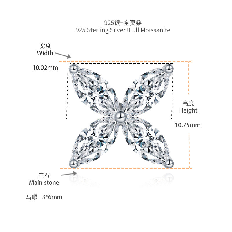 S925 Marquise-Cut Moissanite Necklace&Earring Set【6.2#186】