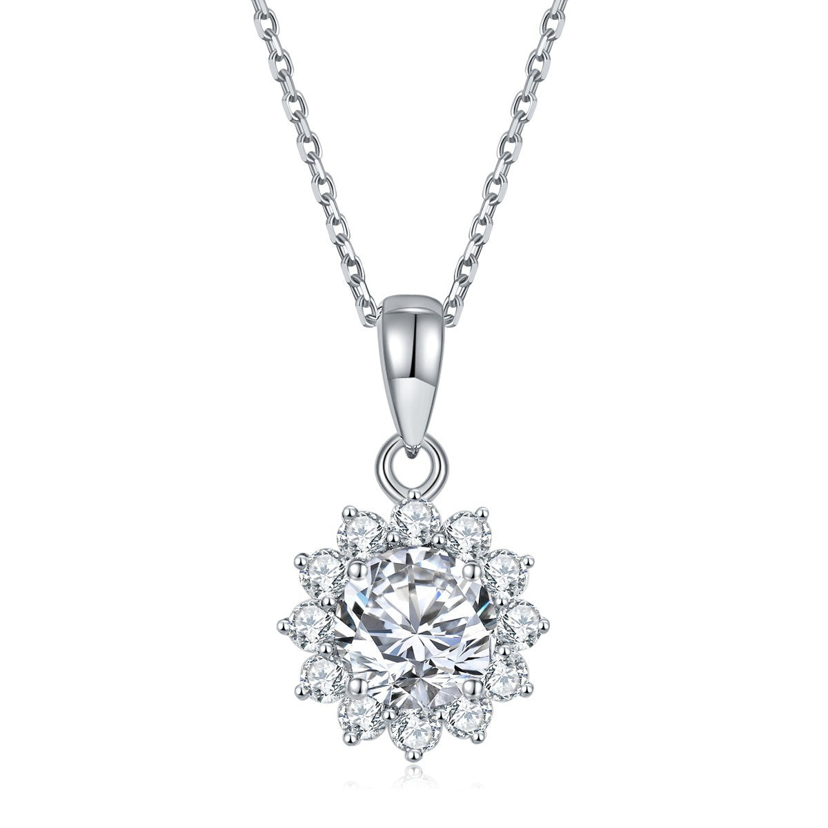 S925 Round-Cut 18K Platinum Plated pt95 Moissanite Pendant【6.2#89】