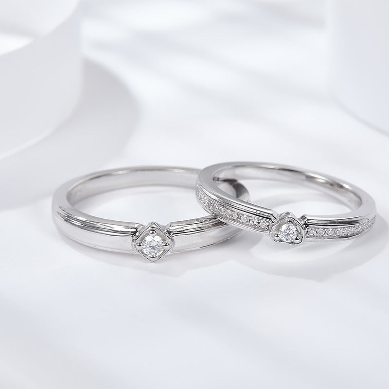 S925 Cushion&Heart-Cut Moissanite Ring【6.2#180】
